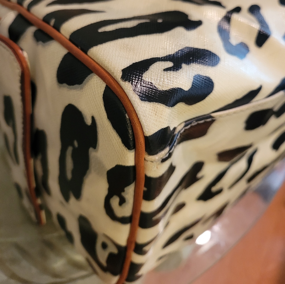 L.A.M.B. by Gwen Stefani Snow Leopard Satchel Designer Leather Vintage  #178 - Picture 12 of 17